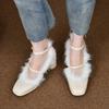 High-heeled Mao Mao Shoes Outer Wear Female Winter Fairy Retro Mary Jane Shoes 2025 New Autumn and Winter French Thick-heeled Shoes