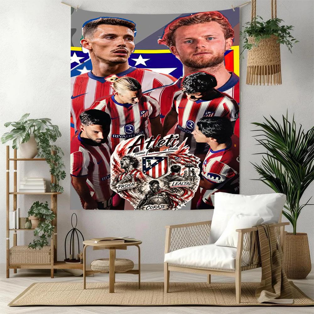 Atletico Madrid Wall Decor Tapestry Art For Pet Memorial Birthdaywedding Party Backdrop Family Gift