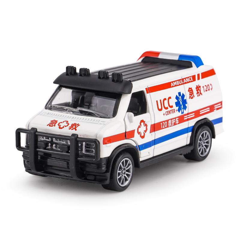 1:36 Vysoce simulovaný policejní auto ambulance model Finále Slitina auto hračka Simulace zvuku a světla Dětská vzdělávací hračka Dárek