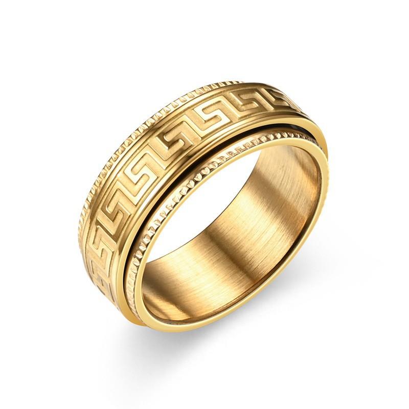 Cross-border explosion, rotatable titanium steel ring for men, decompression and anti-anxiety rotating couple ring, popular jewelry
