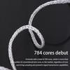 784 Cores KZ Earphones Cable Silver Plated Uparade Cable KZ Headphone Cord Silver Blue Hybrid Replacement Headset Wire KZ