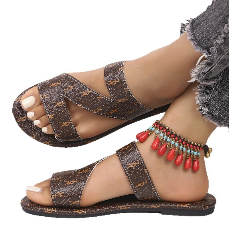 Large size summer new shoes fashion flats cool slippers beach shoes women's shoes