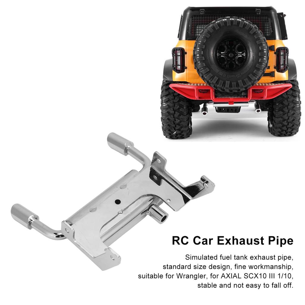 RC Car Exhaust Pipe Metal Upgrade Parts Simulation Gas Vent Fuel Tank Exhaust Pipe for AXIAL SCX10 III 1/10