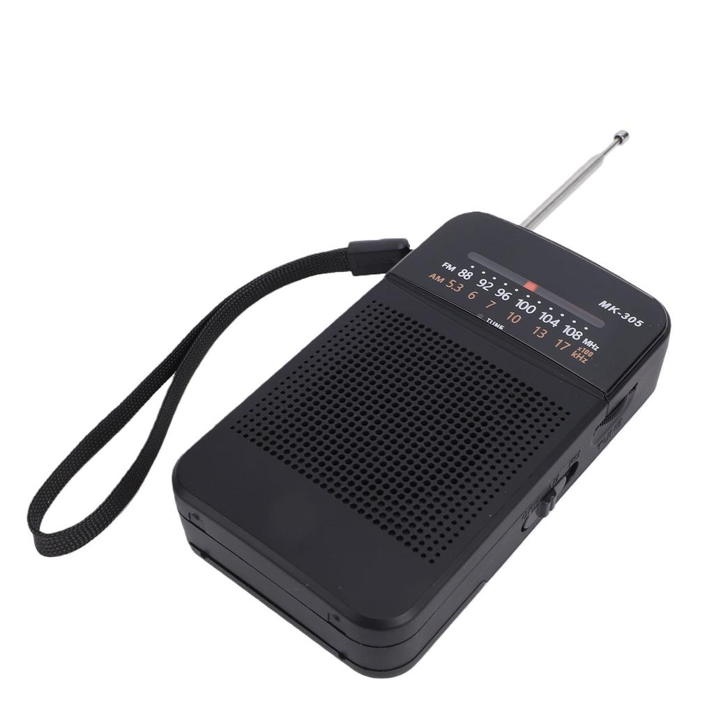 Portable AM FM Radio Rechargeable Handheld Pocket Radio with Headphone Jack Loud Speaker 13in Long Antenna for Home