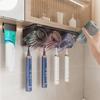 Alloy Toothbrush Storage Rack Wall-Mounted Toothbrush Stand Drain Mouthwash Cup Rack  Home