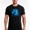 Blue Lion Tshirt Summer Casual Cotton Tee Oversized Streetwear Tops Vintage Graphic Print Loose Fit Short Sleeve