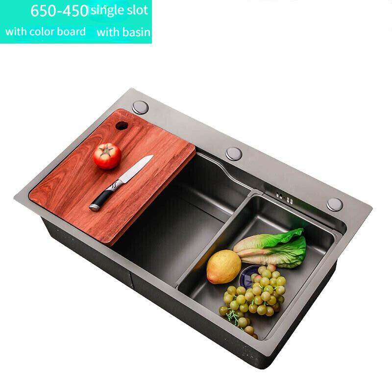 New Thickened 4.0MM Gun Gray Stainless Steel Sink Kitchen Manual Sink Wash Basin