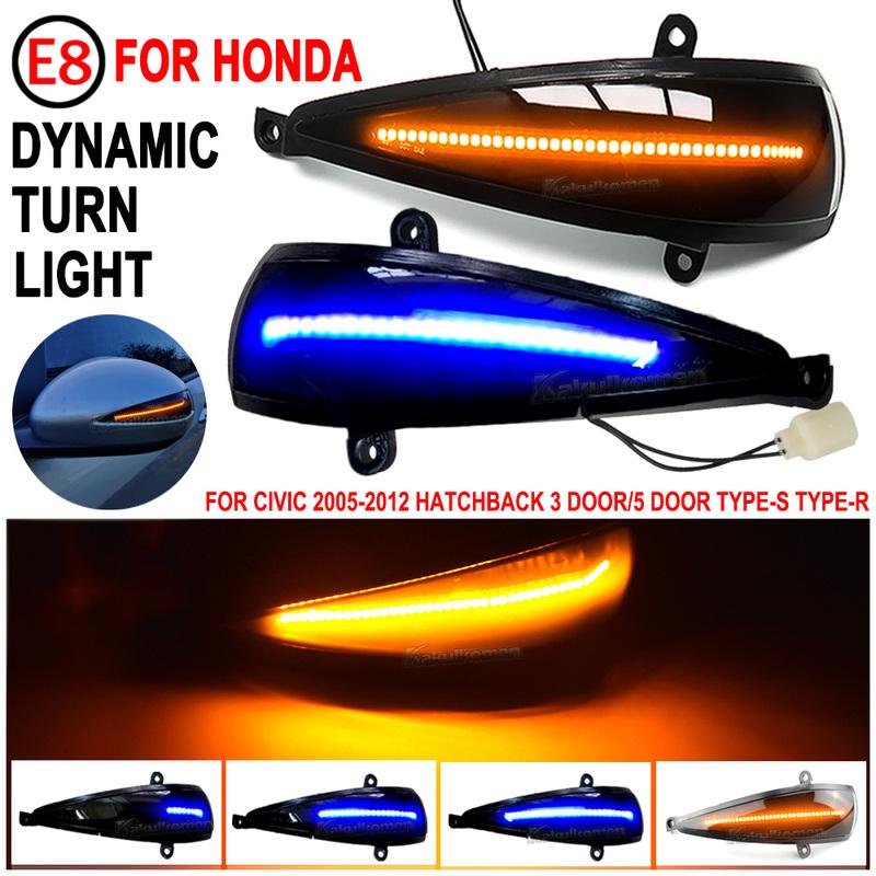 For Honda Civic 8th MK8 Type-S Type-R FN 1 2 3 LED Dynamic Blinker Turn Signal Light for Civic 2005-2012 Hatchback 3 door/5 door