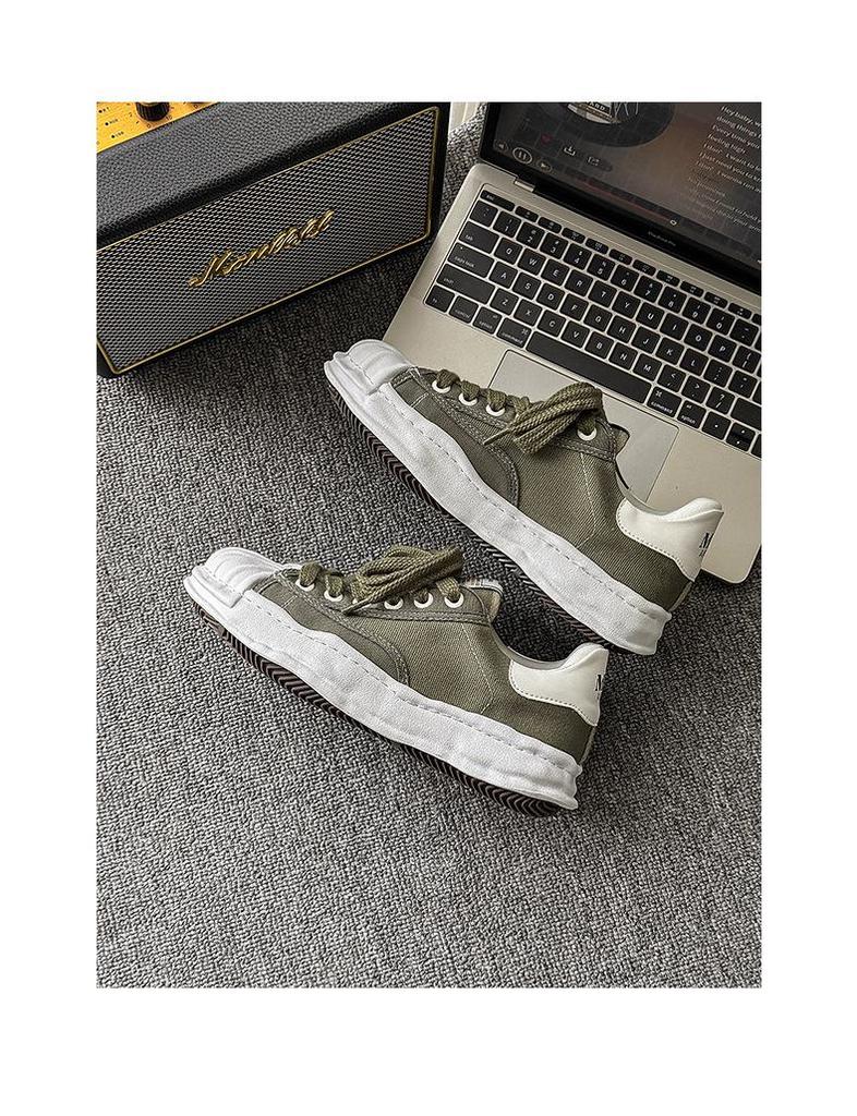 Herren Sommer Atmungsaktive Canvas Schuhe mit Dicken Sohlen & Höhenerhöhung - Trendige Shell Toe Casual Weiße Sneaker