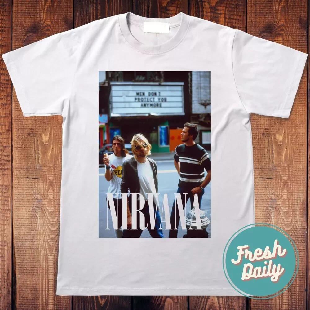 Retro Vintage rock band Unisex T Shirt Kurt graphic Grunge Rock Band Tee S-5XL Unisex T-Shirt S