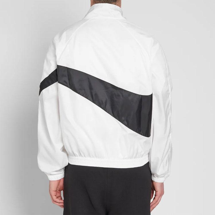 Nike Lab Heritage Stand Collar Zip Jacket With Large Swoosh Men Jackets White Black AA1569-100