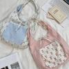 5 Floral Plaid Tether Bow Shoulder Bag Spring and Summer Leisure Travel Large Capacity Tote Bag