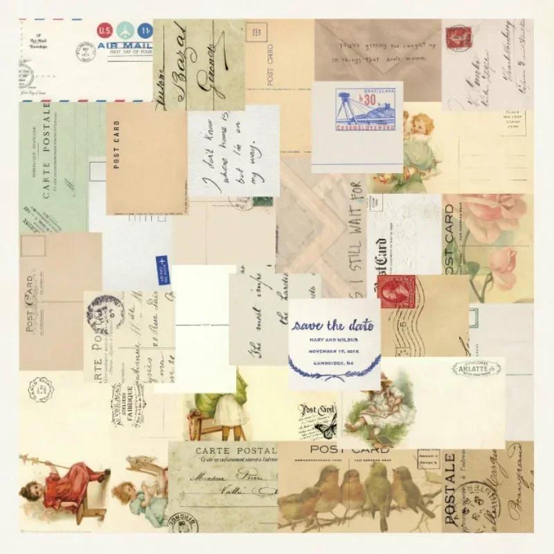 60Pcs Village Background Collage Sticker Garden Series Light Retro Creative Material Paper Stationery Diary Handbook Decoration