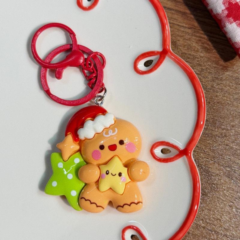 

Cute Christmas Keychain Cartoon Santa Claus Christmas Tree Pendant Backpack Hanging Decoration For Women Men Year Gift