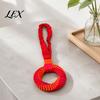 Braided Rope for Dogs Bungee Dog Tug Toy, Woven Ring with Long Handle, Interactive Chew Teeth Durable Toys Cleaning Toy Medium Large Dogs, Dental Care
