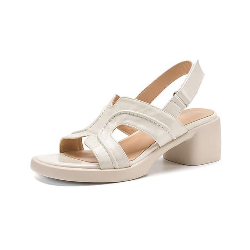 Krazing Pot Microfiber Thick Med Heels Peep Toe Shoes European Design Summer Size 43 Size 42 Platform Women Sandals