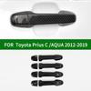 For TOYOTA Prius C AQUA Hybrid 2012- Black Carbon Fiber Car Door Handle Cover Bezel Trim 2013 2014 2015 2016 2017 2018