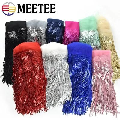 5/10 יארד Meetee 20 ס"מ קישוטי פונפונים ופסיקי פאייטים תחרה סרט לקישוט שמלות חתונה ומסיבות תפירה בעבודת יד אביזרי ביגוד