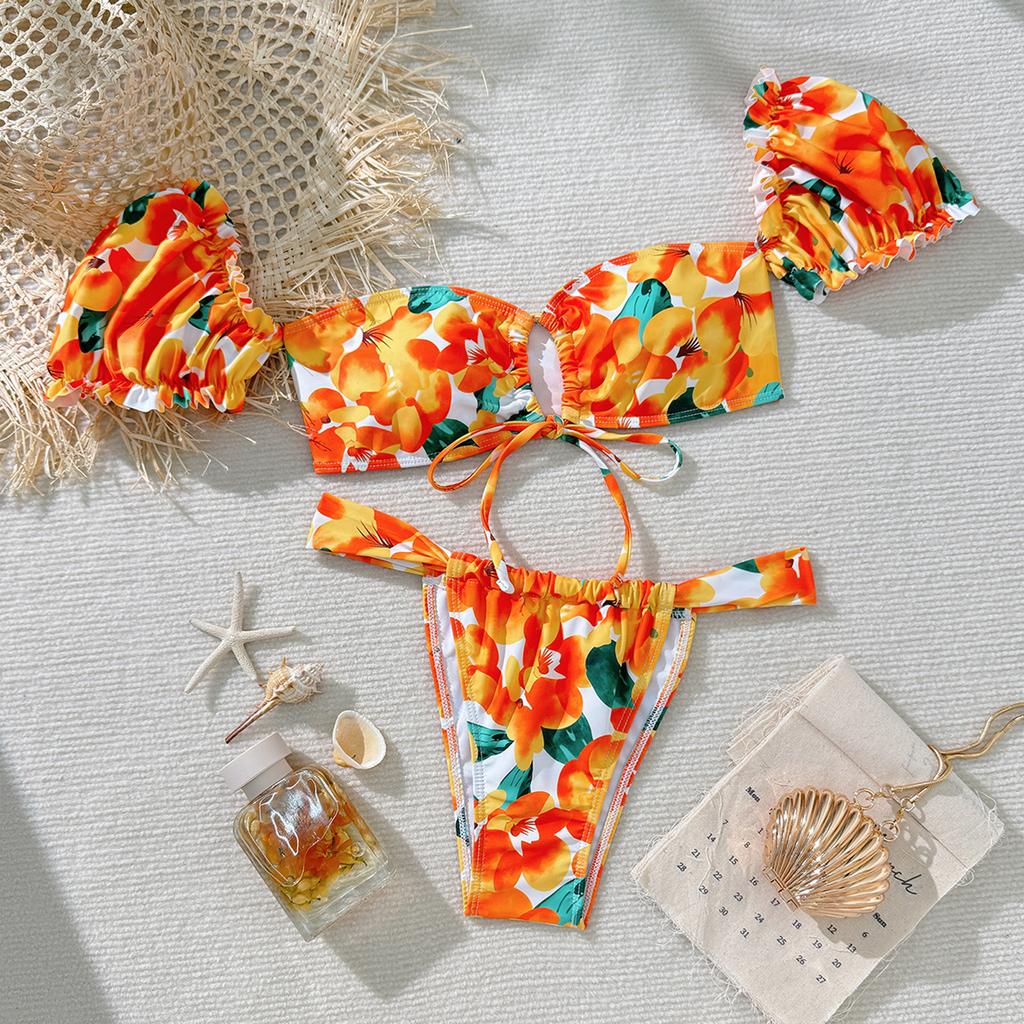 Fashionable Women's Split-Back Bikini Swimsuit Sportswear