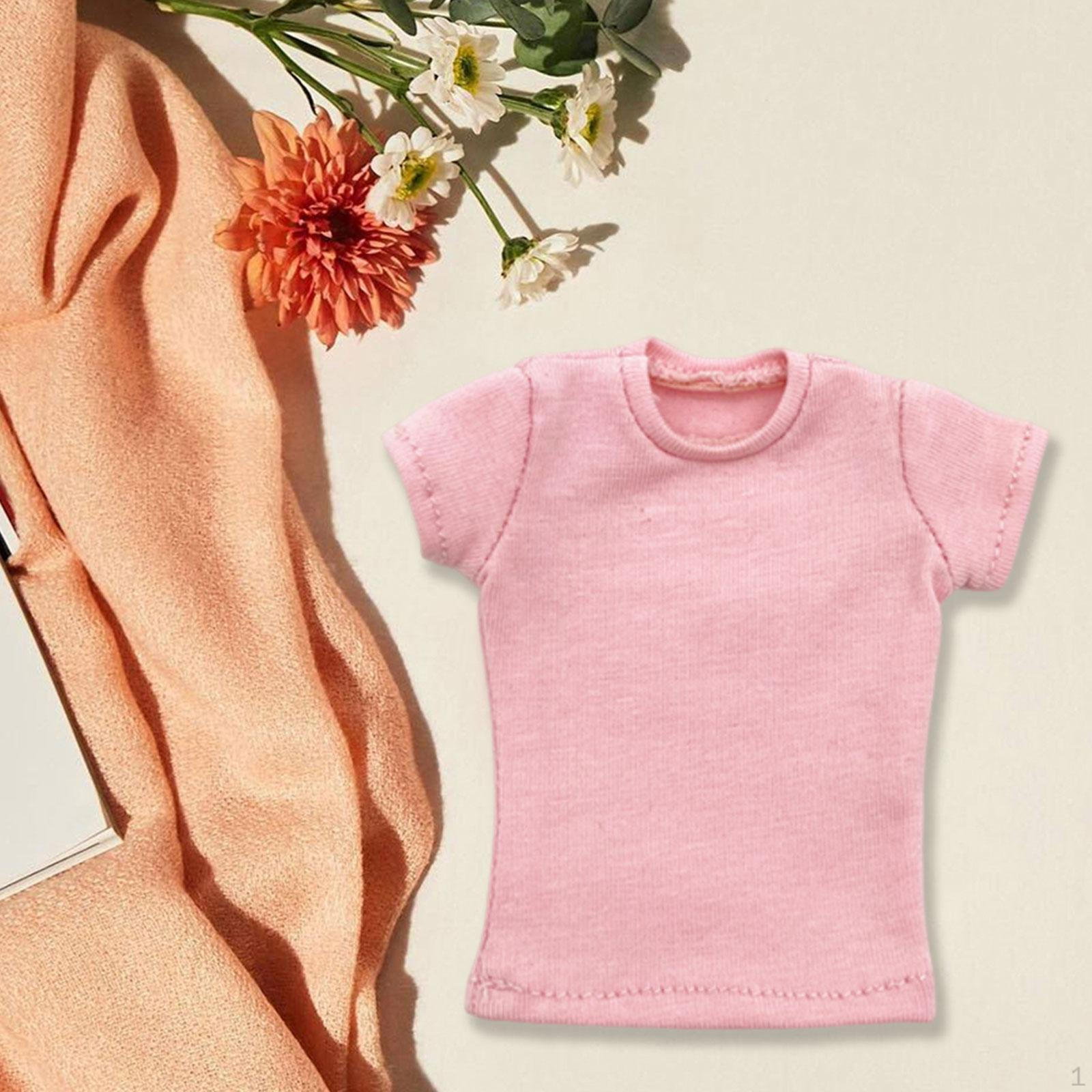 

1/6 Футболка Кукольная Одежда, 12 дюймов Женские Фигурки Одеваются Модель Аксессуары розовый