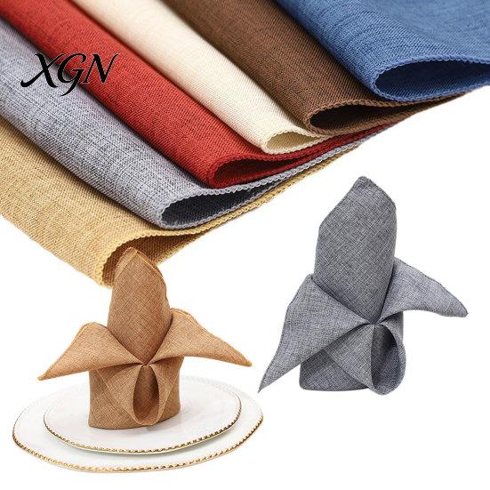 Soft Textured Napkins for Restaurants Imitation Linen Cloth Napkin, Washable Fabric 18 x Stain Resistant Parties Inch Square Napkin Weddings