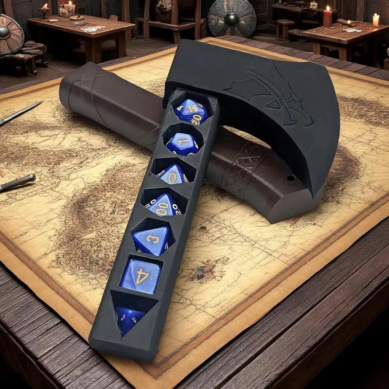 Tomahawk Würfelaufbewahrungsbox Kommt mit einem Satz Würfel, 22mm Standard Polyedrisches Würfelset, Ideale Tischspielzimmer Dekoration