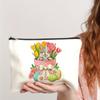 Cute Cartoon Easter Rabbit Egg Pattern Print Makeup Bag Pouch Travel Portable Cosmetics Storage Bag for Women Girls