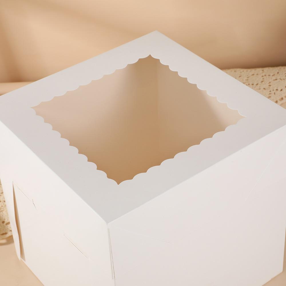 10pcs with Window Pastry Box Square Cake Container Disposable Cake Packaging Box  Bakery