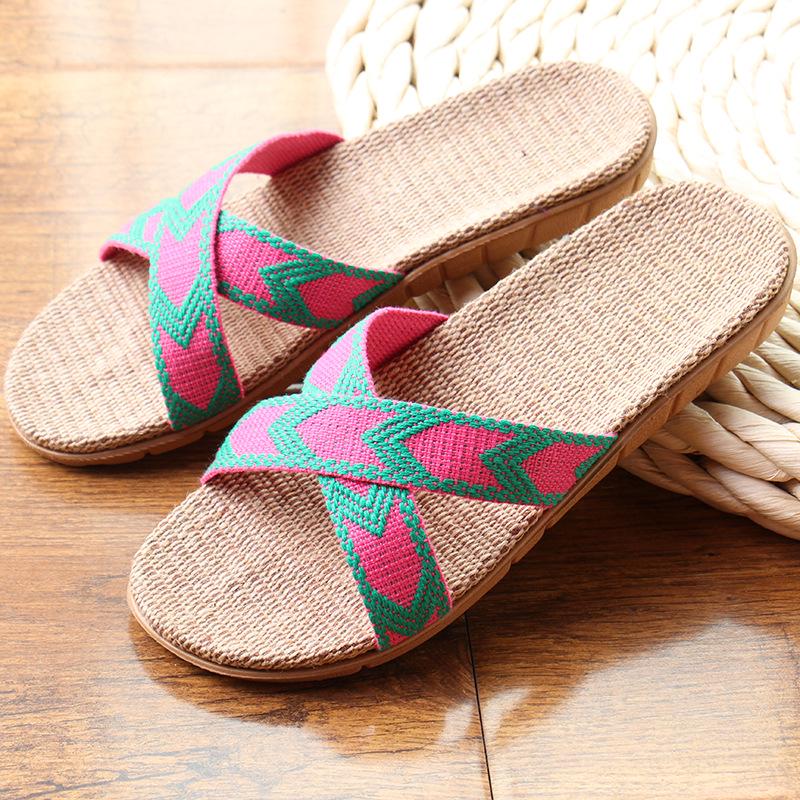 Linen Summer Indoor Anti-Slip Slippers for Couples