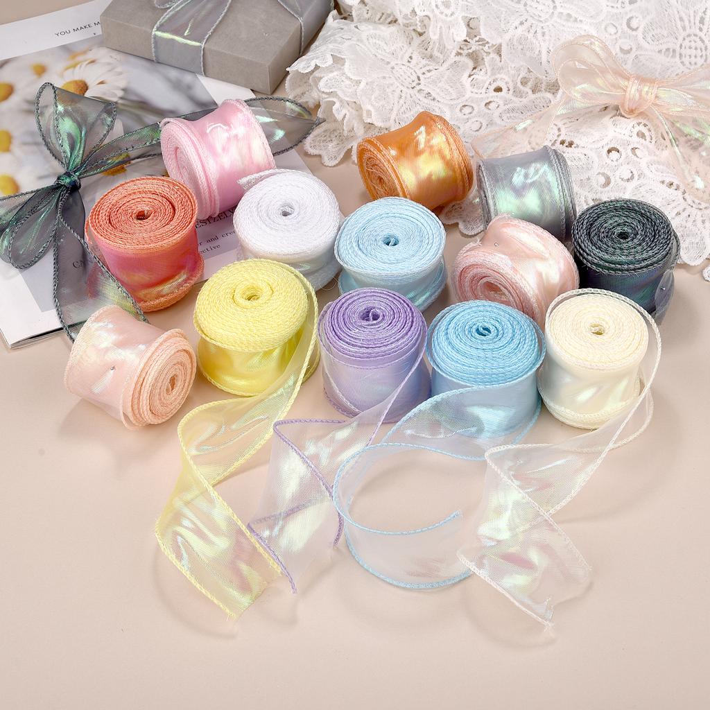 Fishtail Yarn Silk Organza Ribbon 4CM Flower Baking Gift Packaging Apparel Craft Supplies DIY Sewing Fabric Clothing Accessories