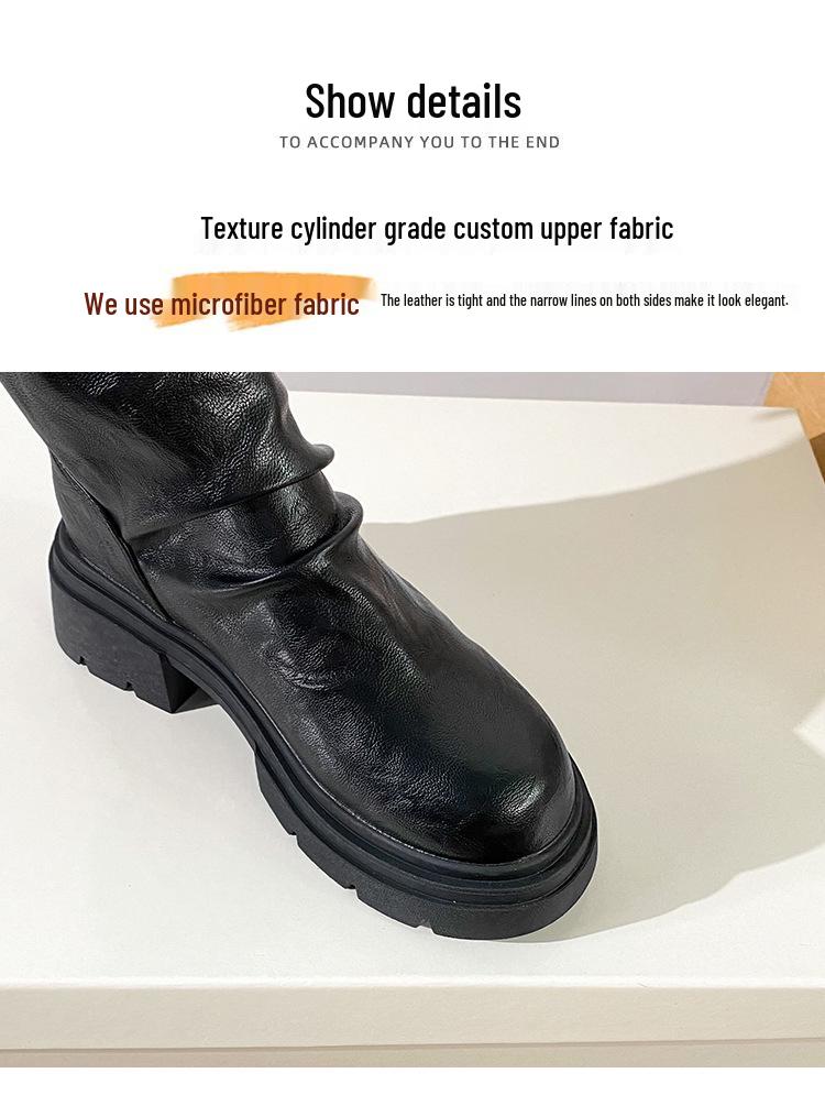 Plus Size Women's Thigh High Chunky Heel Elastic Boots - Autumn/Winter 2025 Collection