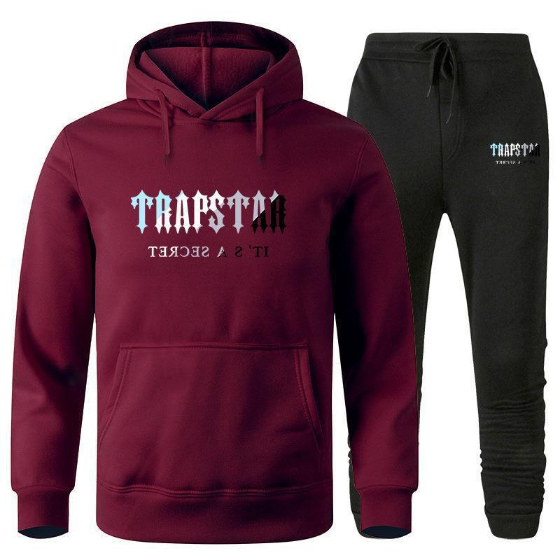 Trapstar Hoodie Set Men Women Fleece Lined Sweatshirt Tracksuit Casual Couple Sportswear