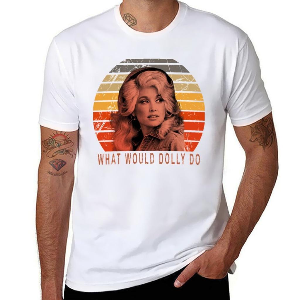 Maglietta Dolly Parton Casual per Uso Quotidiano Top a Manica Corta
