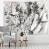 Kreatives Linienzeichnung Wandbehang Boho Dekor Hippie Kuss Psychedelisch Abstrakt