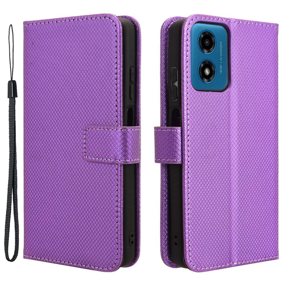 For Motorola Moto G04 4G/G04s 4G/G24 4G/G24 Power/E14 4G Magnetic Case Diamond Texture Wallet Anti-Drop Cover