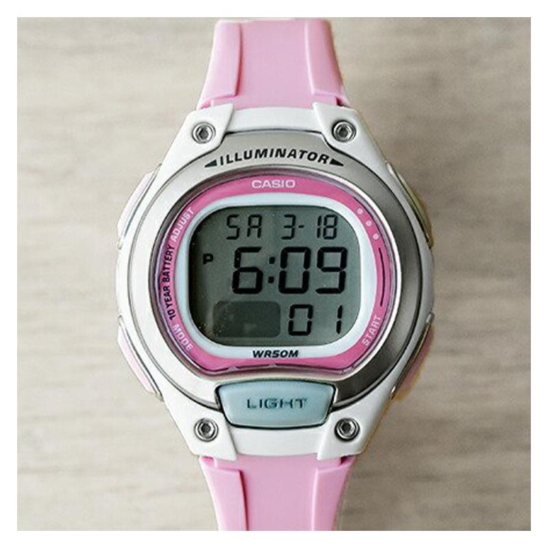 Casio CASIOYOUTH Series-Disc Digital Display Series Retro Sports Trend Quartz Movement Resin Strap Japanese and Korean Watch Women's LW-203-4AVDF