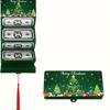 10 Slot Christmas Money Bag and Gift Card Holder - Santa Claus Holiday Design, Snowflakes, Trees, and "Merry Christmas" Text - Christmas Red Envelope
