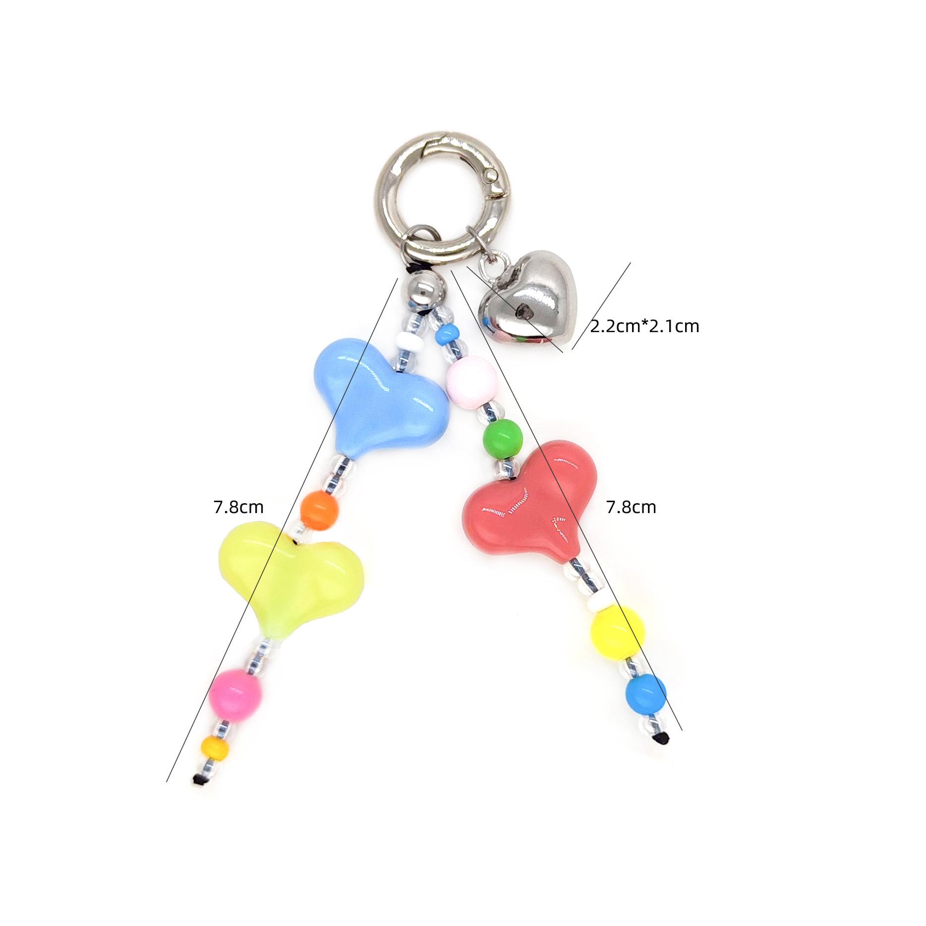 

HERLOOK Colorful Heart Chain for Women Girls Cute Phone Charm Keychain Accessories for Bag Purse Backpack Jewelry Gift Idea