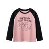 Korean Style Children's Clothing Girls' Cotton Cartoon Print Long sleeves Shirt Spring New Medium and Large Youth Bottoming Shirt