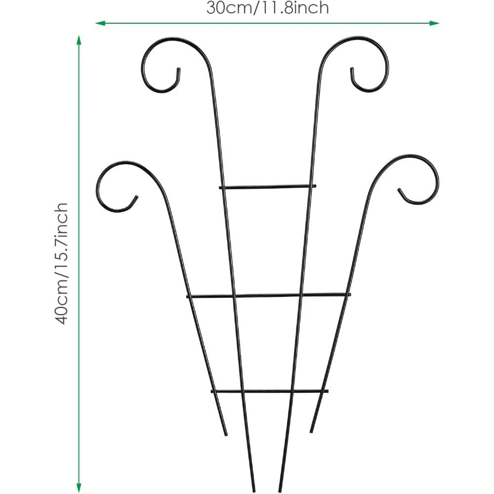 2 Outdoor Climbing Plant Trellises, Black Trellises, Garden Metal Support Piles, Indoor and Outdoor Grape Blossom Vegetables