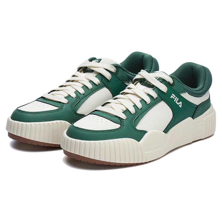FILA Blocks Synthetic Leather Low-Top Sneakers Women sneakers Green White F12W312209FMG