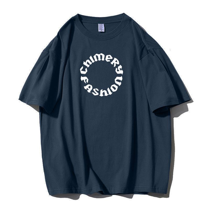 Shellsuning Vintage trička s potiskem dopisu pro ženy Nadměrná ležérní trička s kulatým výstřihem a krátkým rukávem Měkké základní tričko 100% bavlna Oblečení pro páry Korejský gotický top