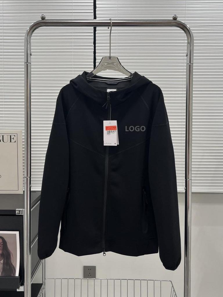 Spring & Autumn Sports Casual Hooded Knit Jacket - Solid Color Zipper Cardigan