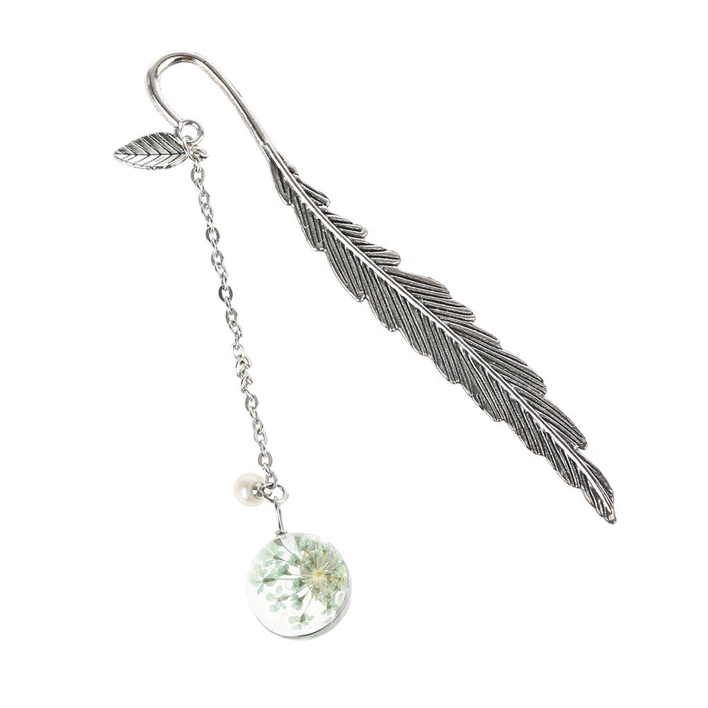 

Закладка Перо Сухоцвет Гипсофила Образец Металлические Закладки Канцелярские Товары Подарок синий