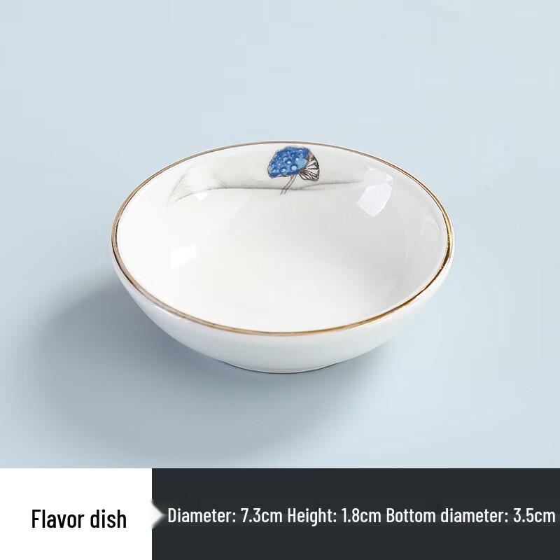 Gold Rim Blue Flower Ceramic Tableware Set