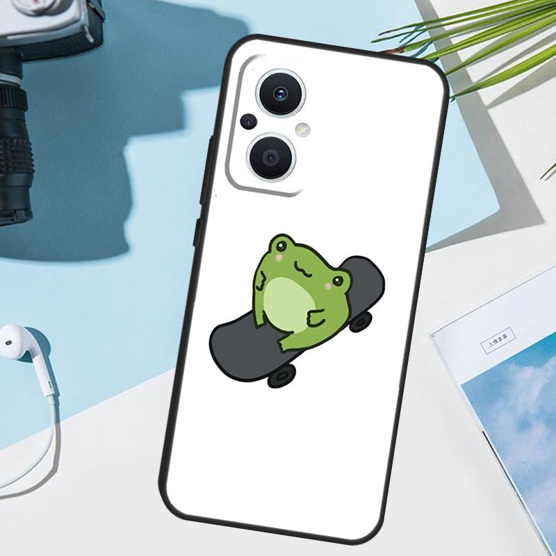 Frog Skateboard Cute Kawaii Cover For OPPO Reno 12 F 13F 14F 11F 10 11 13 14 Pro 7 8 Lite OPPO Find X9 X5 X6 X8 Pro Case