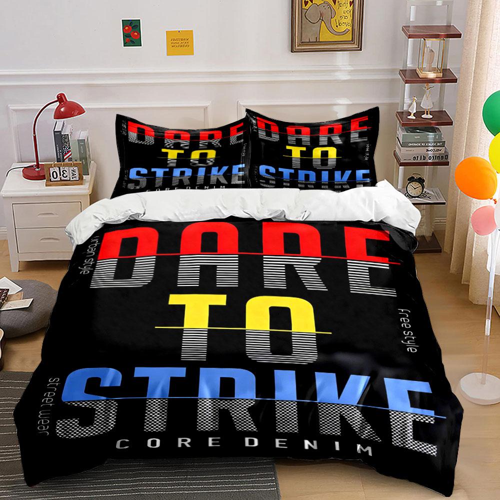 

Bold Dare to Strike. Bedding sets Duvet cover sets Duvet covers Pillowcases(1 * Duvet Cover 2 * Pillowcases, without duvet insert) 135x200cm