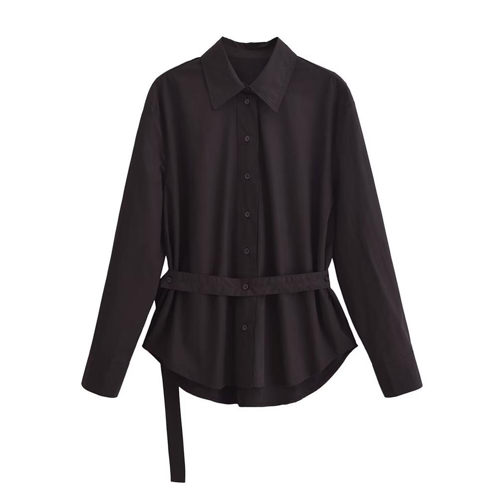 Women's Autumn/Winter 2024 Versatile Poplin Shirt - Three Colors, Long Sleeve