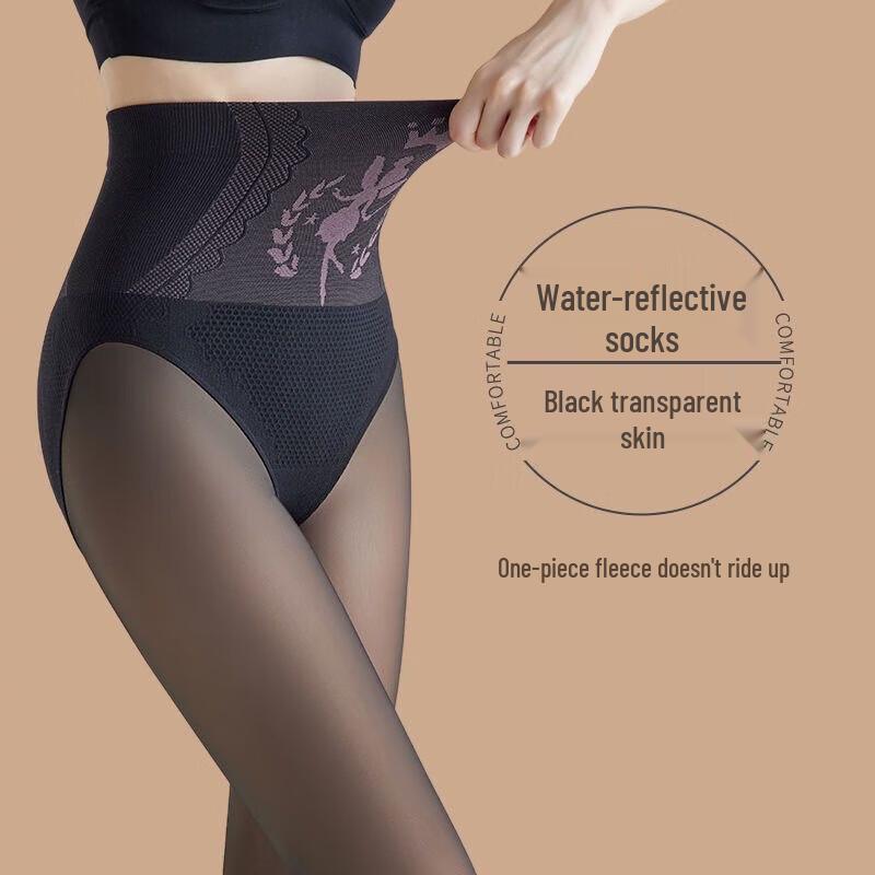 

KJ Women s Illusion Bare Leg Fleece-Lined Tights One Size, 200g Thin Fleece (0-10℃)