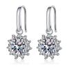 Light Luxury Sunflower Ear Hooks: Fairy-like, Super Shiny Zirconia Flower Dangle Earrings for Women